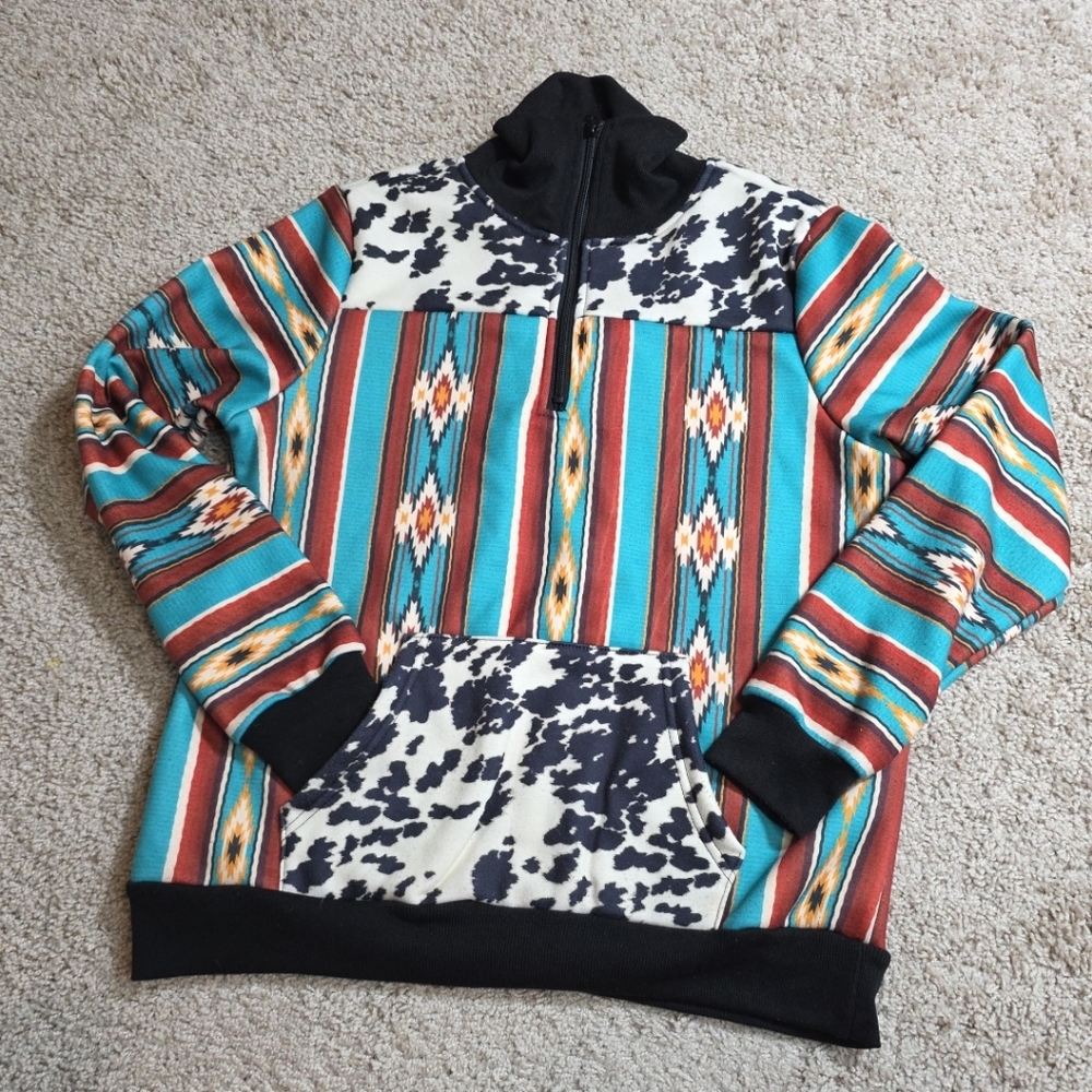 Crazy Train Pullover Womens Small Southwestern Az… - image 2